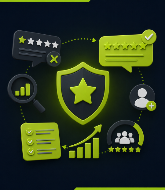 Contractor's Google star rating recovering and climbing as fresh positive reviews dilute old negative ones and win back lost jobs.